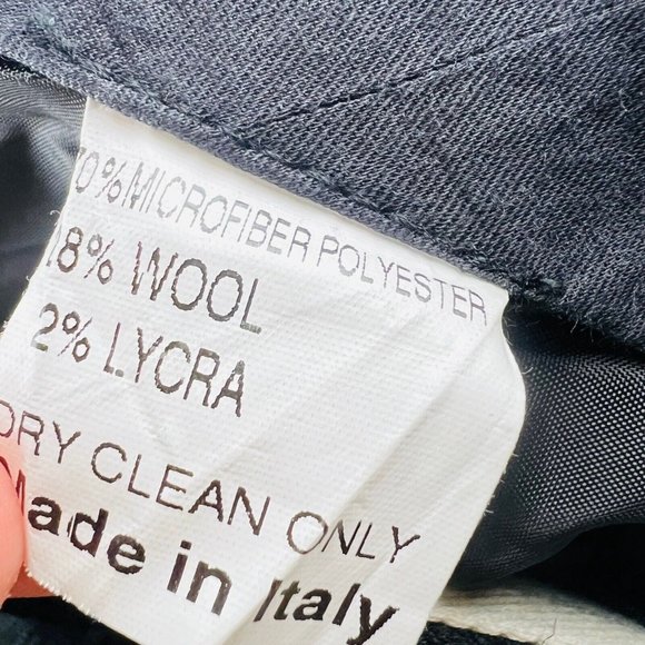 VTG St. Croix Black Flat Front Polyester Wool Corduroy Dress Pants 36X27 +2.5" - Picture 4 of 5